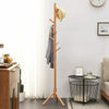 Beech Wooden Standing Coat Rack 8 Hooks Wood Tree Stand Coat Hat Handbag Rack