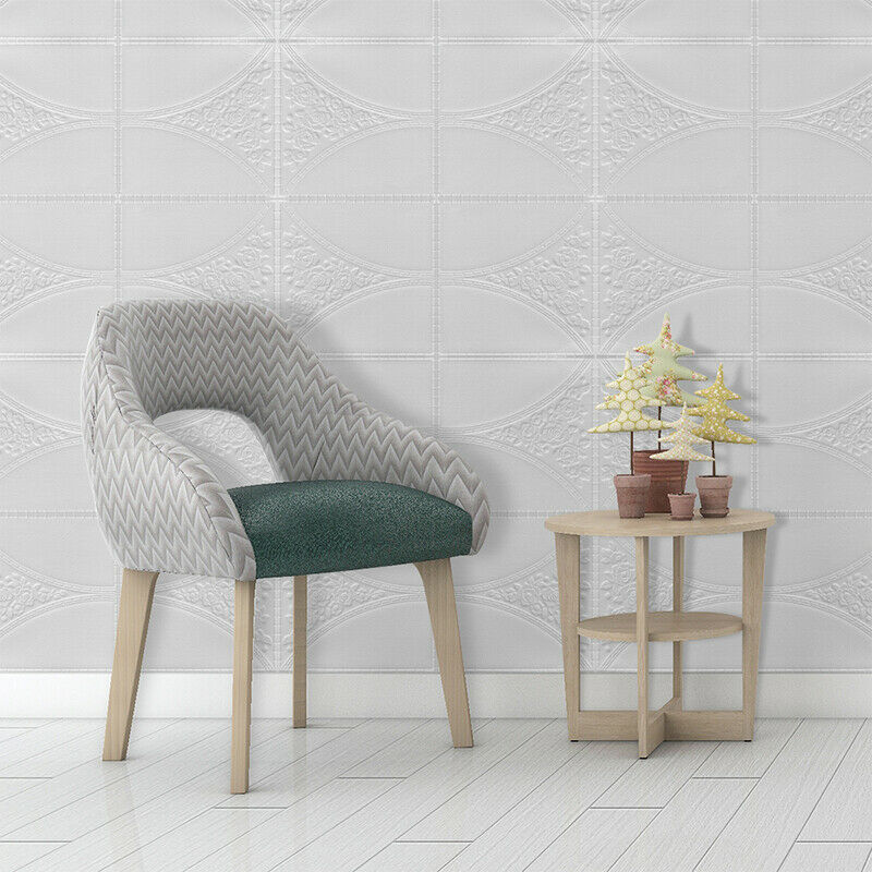 10 Pcs White 3D Brick Wall Sticker Self-adhesive Wallpaper Decor Home 70*70 cm