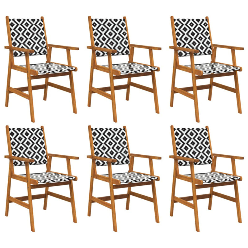 Garden Chairs 6 pcs Solid Acacia Wood S5M4
