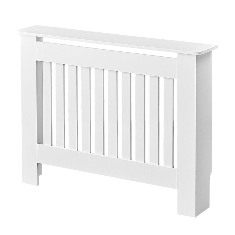 109cm MDF Radiator Cover Wall Cabinet Wide Wood Slats Vertical Grill White DIY