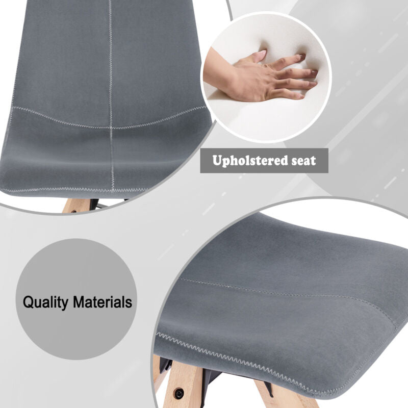 1/2x Dining Chair w/ Velvet Padded Wooden Legs Chair Office Living Room Kitchen