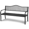 2 Seater Patio Garden Bench Outdoor Elegent Loveseat W/ Ergonomic Backrest