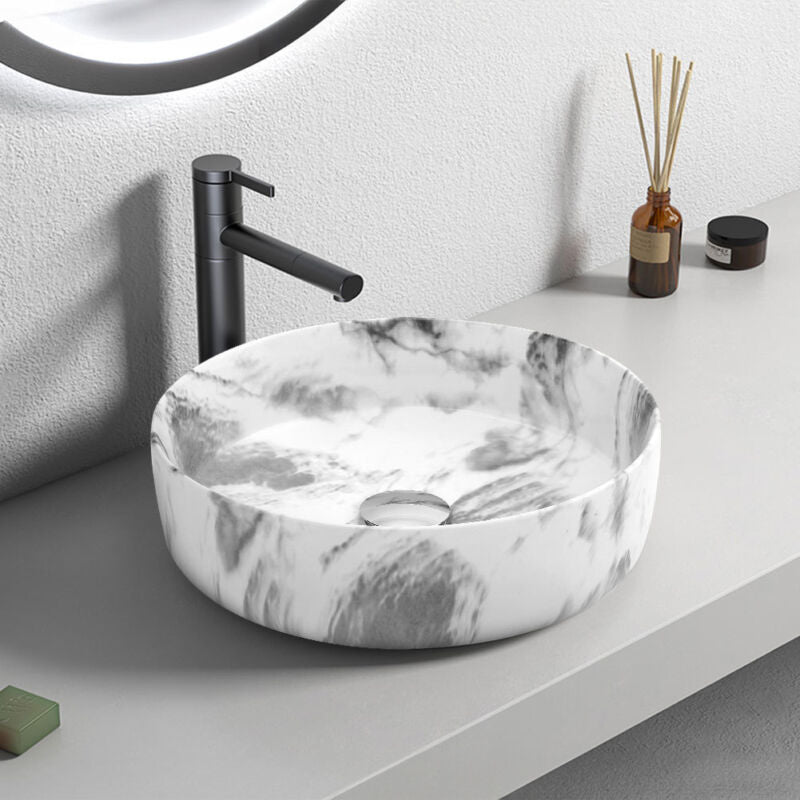 MULTI SHAPE BATHROOM CLOAKROOM COUNTERTOP CERAMIC BASIN SINK & POP UP WASTE SETS