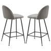 2x Breakfast Barstools w/ Velvet Padded Backrest High Counter Stools Restaurant