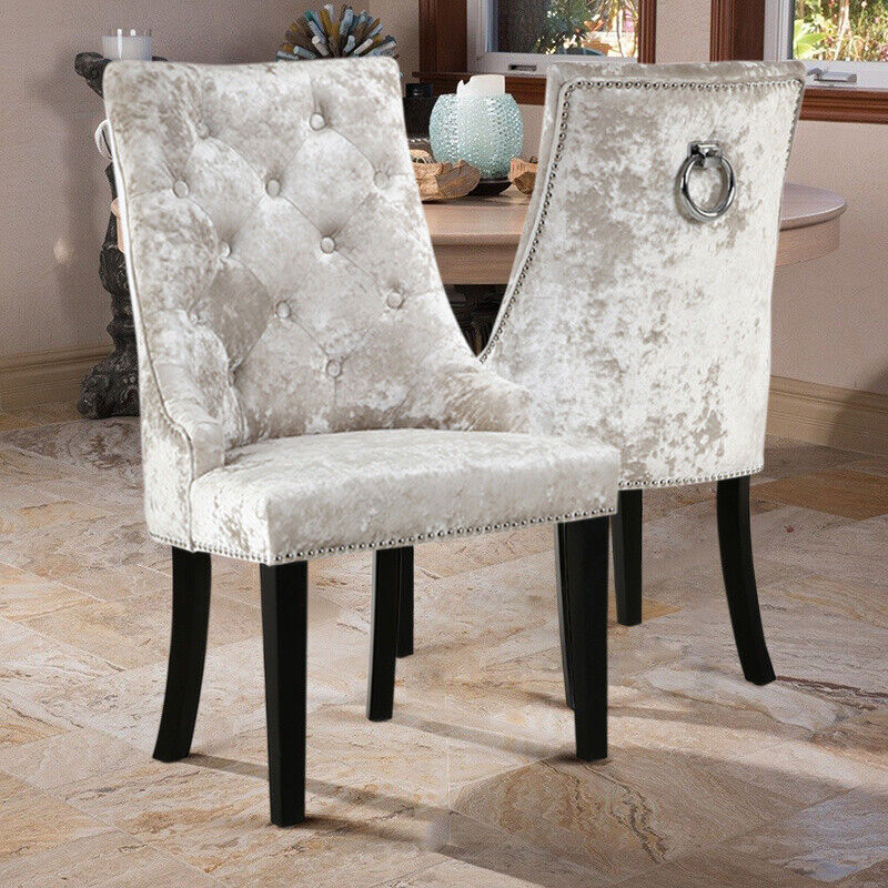 Crushed velvet knocker chairs hot sale