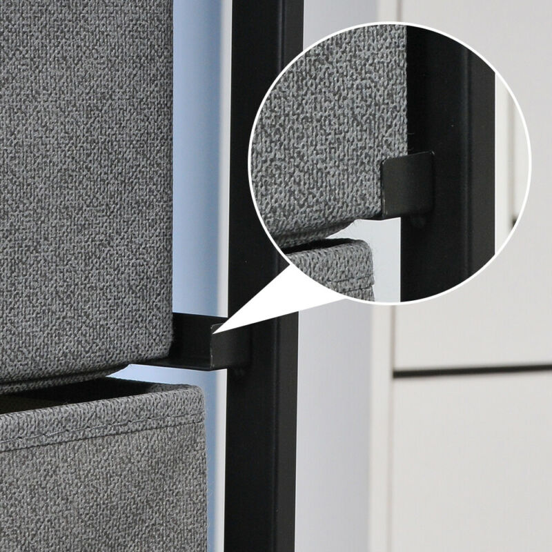 Dark Grey Fabric Cabinet Storage Unit Chest of Drawers Organiser Bedside Table