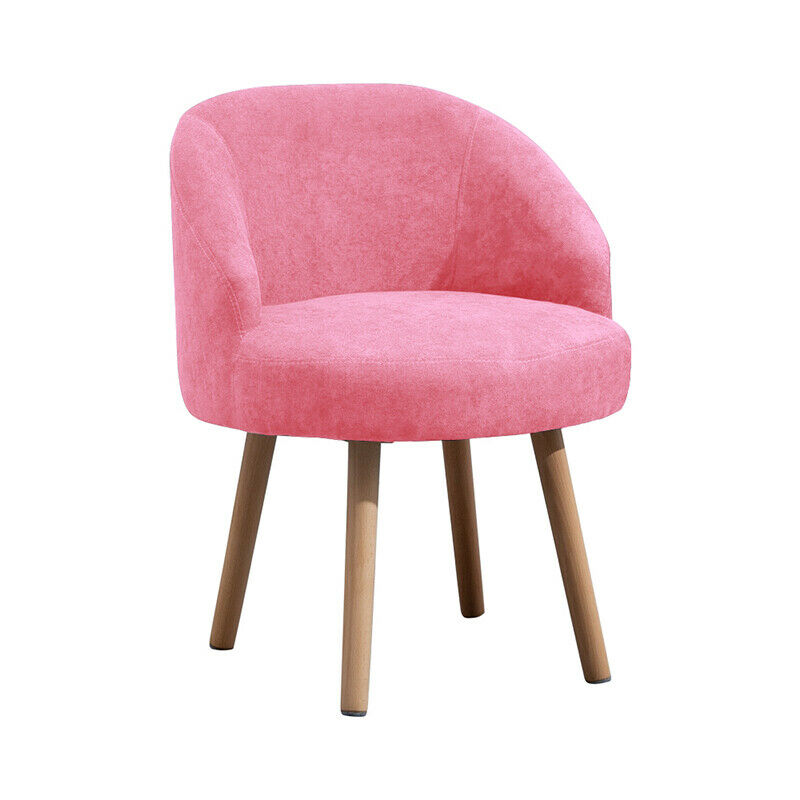 Set of 2 Pink Accent Chairs Armchairs Padded Seat Bedroom Living Room Office BN