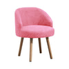 Set of 2 Pink Accent Chairs Armchairs Padded Seat Bedroom Living Room Office BN
