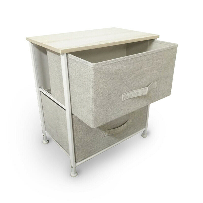 Fabric Chest of Drawers Bedside Cabinet Table Night Stand Storage Unit Cupboard