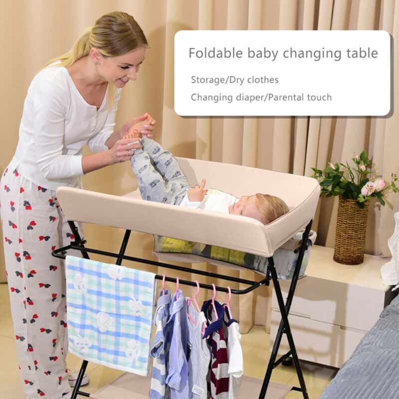Portable Baby Changer Unit Table Nursery Changing Station Bath Mat And Storage