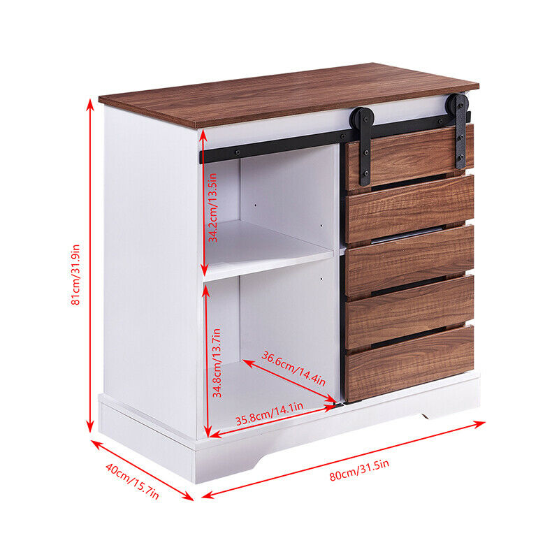 Sideboard Cupboard Display Storage Unit Cabinet with Shelf Half Door Hallway BN
