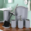 6pcs Bathroom Accessories Set Bin Soap Dispenser Toothbrush Tumbler Toilet Brush