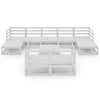 10 Piece Garden Set White Solid Pinewood Y4C8