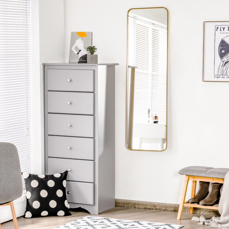 Large Full Length Mirror Gold Steel Frame Dressing Floor Mirror Standing/Hangi