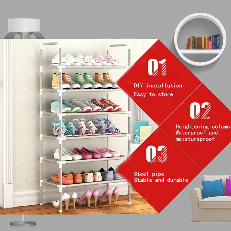 6 Tier Stackable Shoe Storage Rack Stand Shelf Stand Holder Space Saving 18Pairs