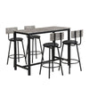 Marble Effects Bar Table & 4 Stools Breakfast Kitchen Dining Set Bar Bistro MK