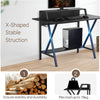X- Shaped Gaming Computer Desk Ergonomic Workstation with Extra Monitor Riser