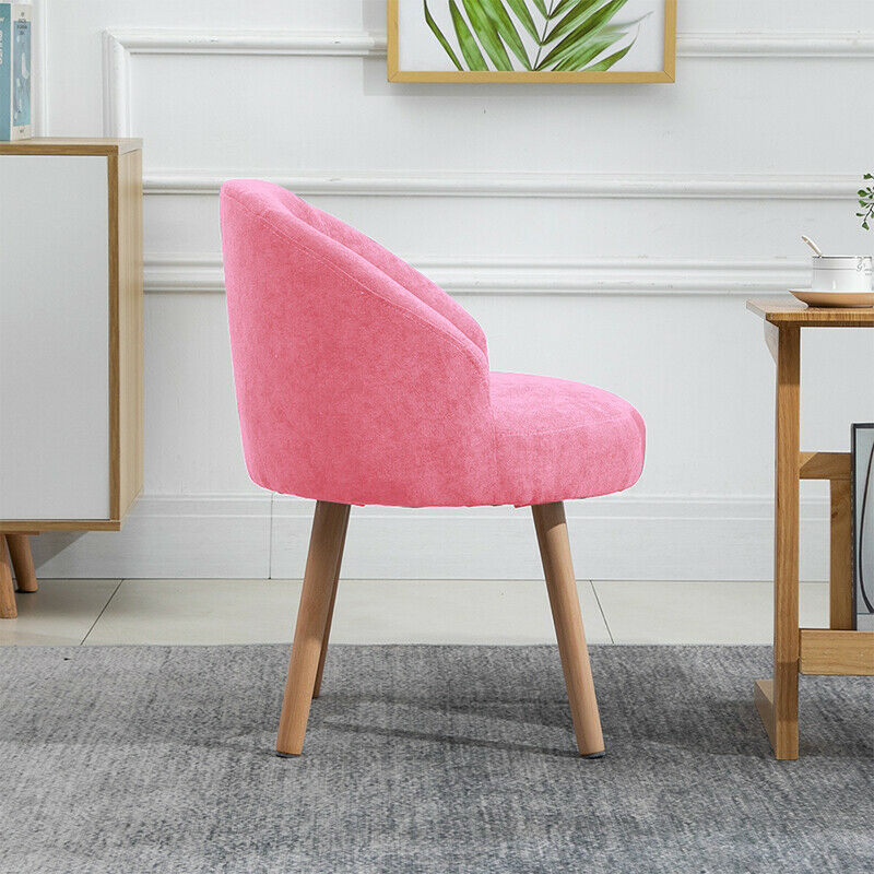 Set of 2 Pink Accent Chairs Armchairs Padded Seat Bedroom Living Room Office BN