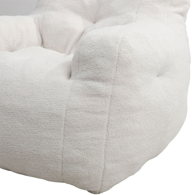 White Teddy Velvet Bean Bag Chair Lazy Sofa Armchair Floor Cushion Seat Beanbag