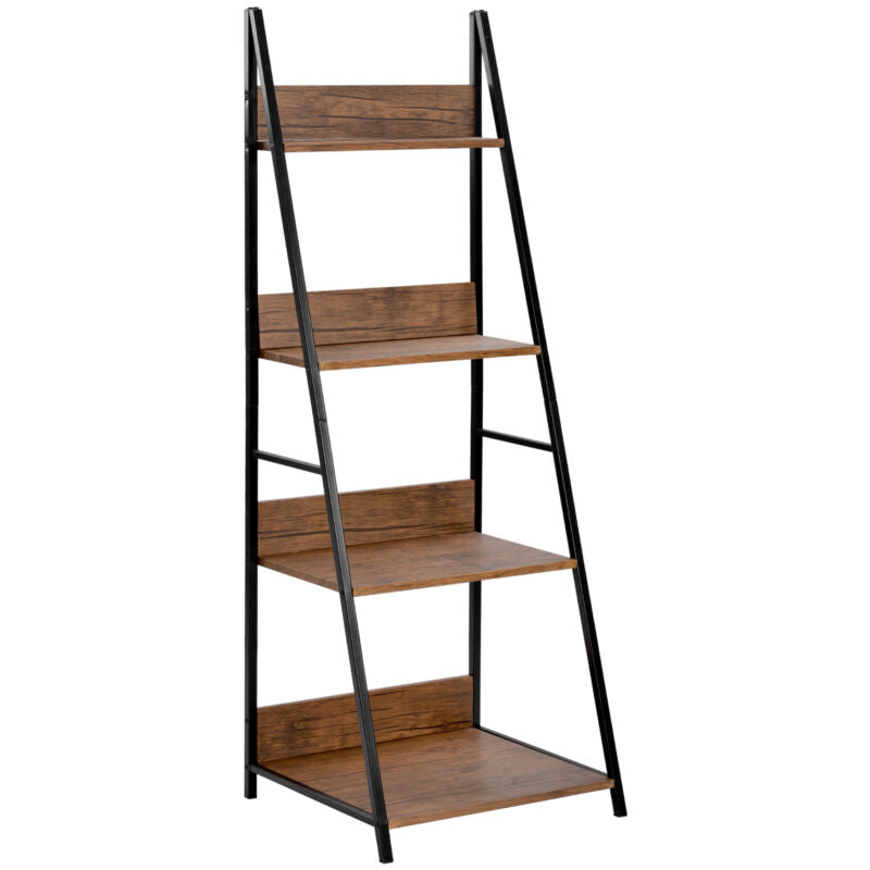 4 Tier Ladder Shelf Bookcase Display Storage Unit Free Standing Living Room