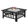 3-in-1 Fire Pit BBQ Firepit Brazier Outdoor Garden Brazier Square Table Stove