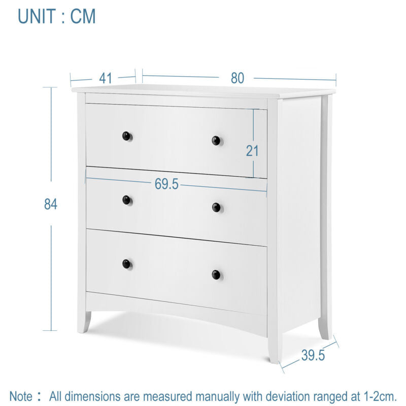 Modern Chest Of Drawers White Bedside Cabinet Wardrobe Bedroom Storage Furniture