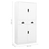 Office Cabinet White 90x40x180 Steel V5U8