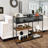 4-Tier Console Table Slim Long Sofa Side Table Industrial Entryway Table Wire
