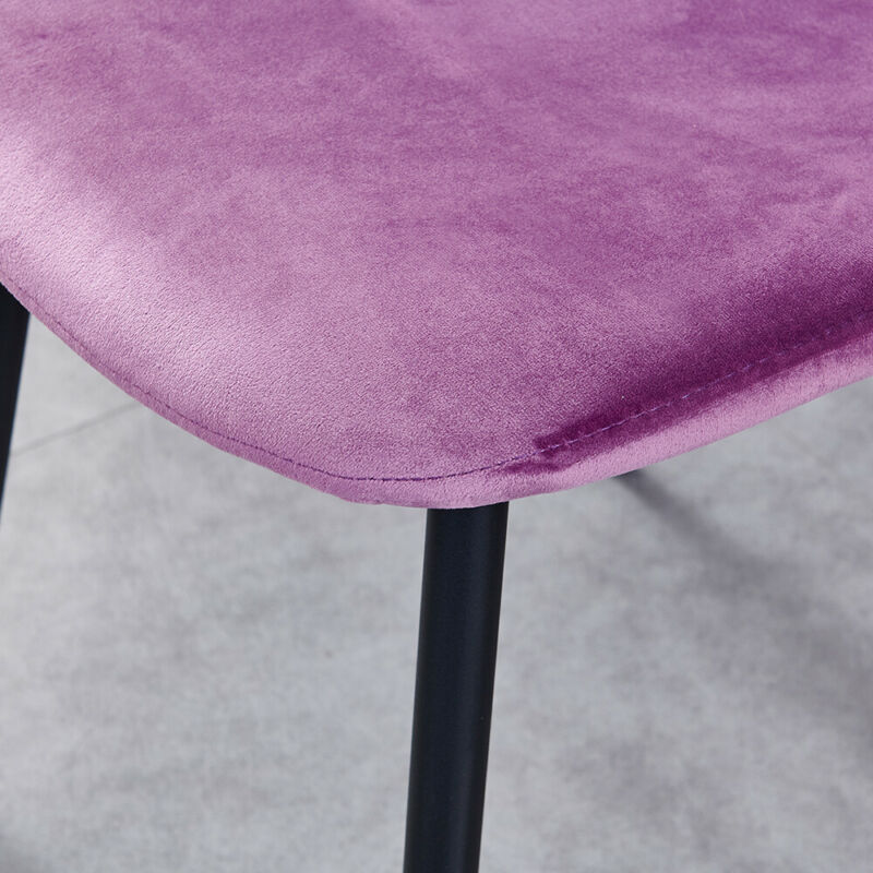Set of 4 Velvet Dining Chairs Side Chair Metal Legs Dining Room Living Room Home
