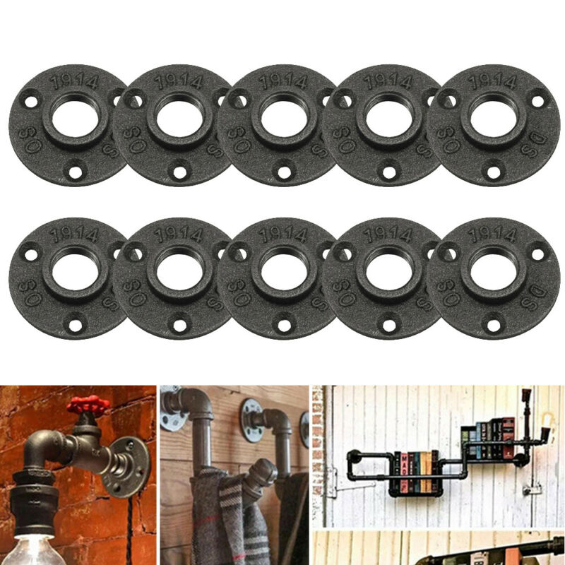 1-150x BSP Malleable Iron Pipe Fittings Wall Mount Floor Flange 1/2" 3/4" 1" UK