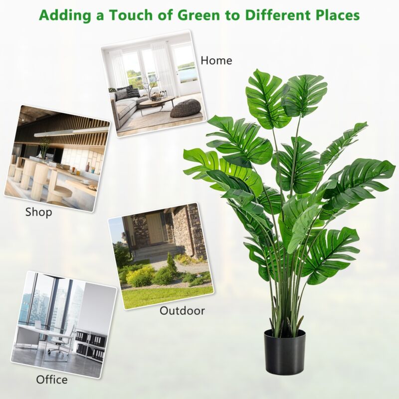 2CS Faux Monstera Deliciosa Tree Indoor & Outdoor Artificial Evergreen Plant