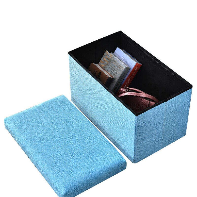 Folding Storage Ottoman Seat Stool Storage Boxes Chair Footstool Bench with Lid
