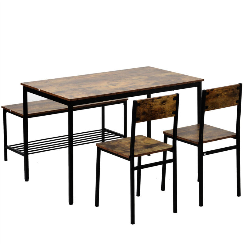 Modern Dining Table Set 4 or 6 Seats Set Metal Frame Kitchen Home Bar MI