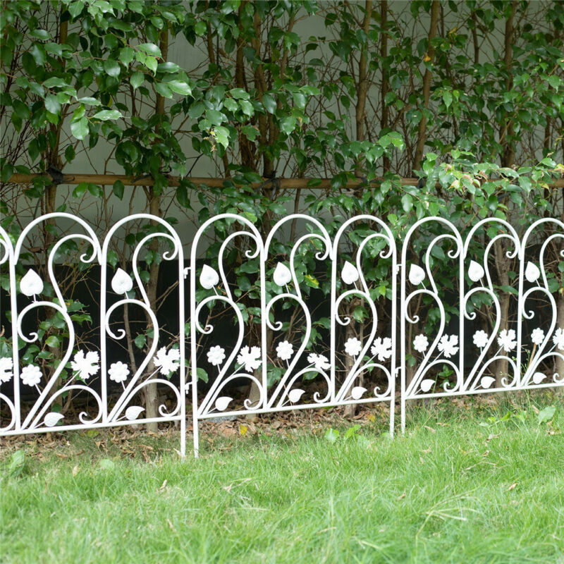 Plow & Hearth Montebello Iron Gunmetal Garden Fencing with Ground Stakes