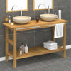 Bathroom Vanity Cabinet with Marble Sinks Solid Wood Teak V0O1