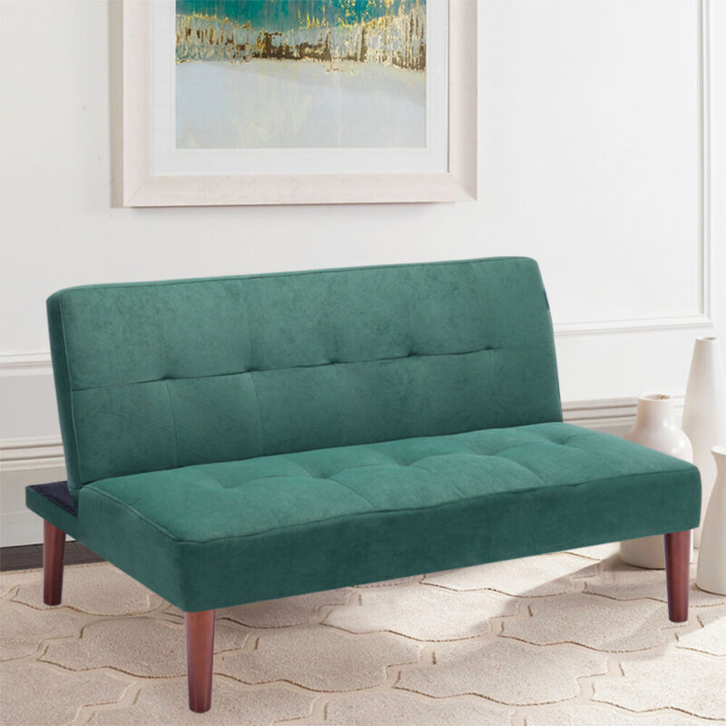 Suede Fabric 2 Seater Kids Sofa Wooden Frame Sofabed Click Clack Recliner Settee