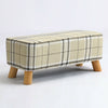 Linen Fabric Footstool Foot Rest Stool Pouffe Ottoman Seat Living Room Furniture