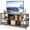 Industrial TV Stand for TVs up to 65 Inches 3-Tier TV Cabinet w/ Storage Basket