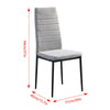 Set of 4 Grey Fabric Dining Chairs High Back Padded Seat Kitchen Dining Room BN