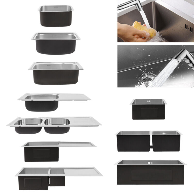 Stainless Steel Kitchen Sink Corrosion Resistant Insert Bowl w/ Waste Kit