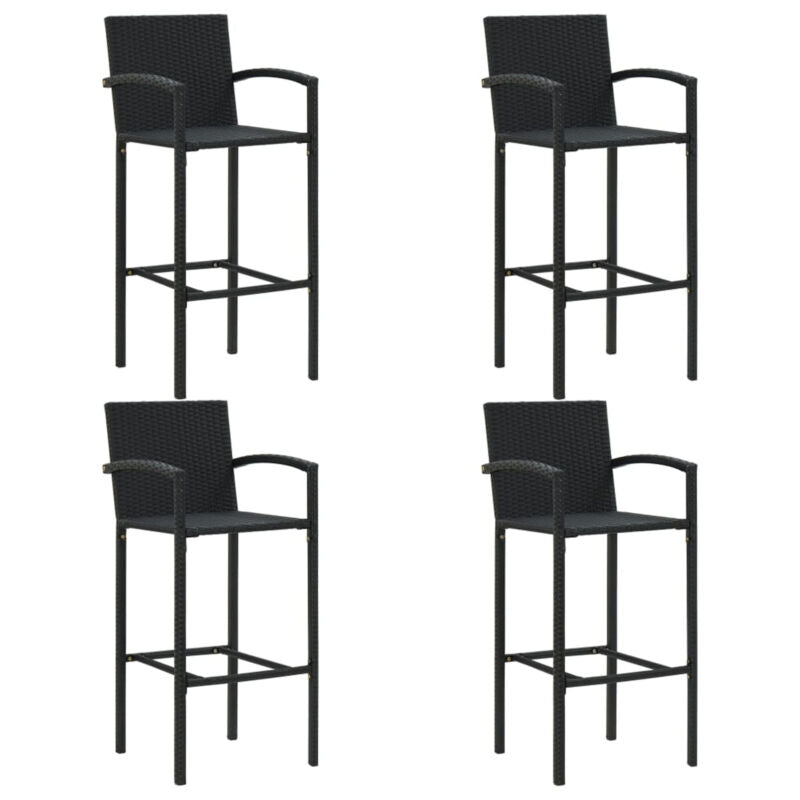 5 Piece Garden Bar Set Black K7F2