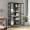 Highboard Black 85x40x180 Glass and Steel G7G8