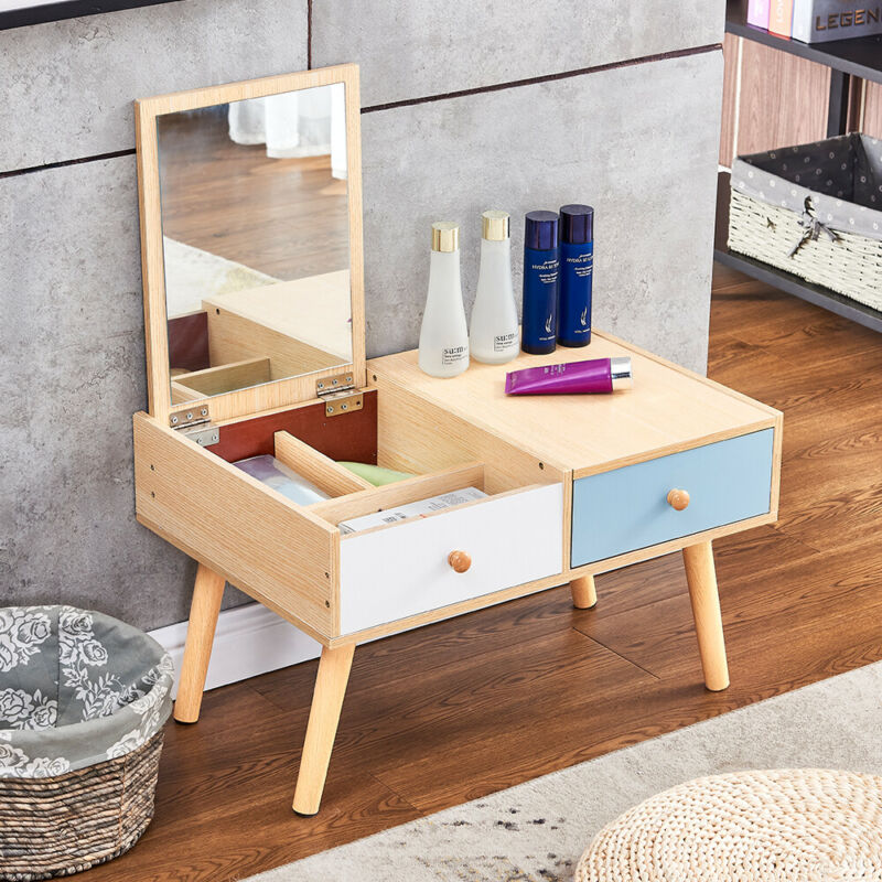 Dressing Table Vanity Table Makeup Desk with Mirror Drawer Storage 37cm Hight BN