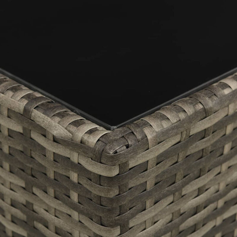 4 Piece Garden Set with Cushions Poly Rattan Grey Y8P2