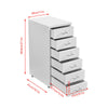 Slim 6 Drawer Metal File Cabinets Filing Cabinet for Small Space Home/Office