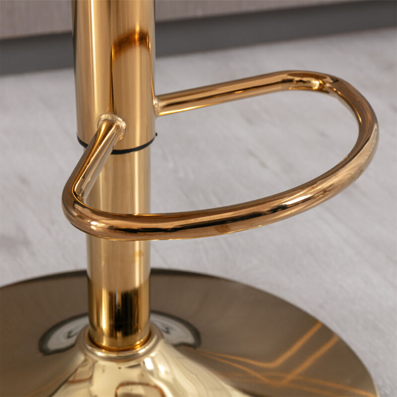 Bar Stools Set of 2 Adjustable Height Swivel Velvet Tufted Pub Bar Chairs Beige