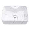 Counter Top Rectangle Marble Ceramic Sink Cloakroom Bathroom Vanity Basin 1 Hole