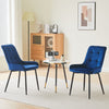 Set of 2 Dining Chairs Faux Leather/Velvet Upholstered Metal Legs Kitchen Chair