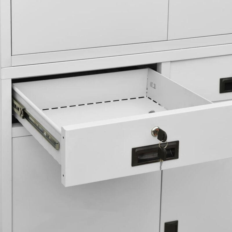 Office Cabinet Light Grey 90x40x180 Steel H5C1