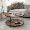 Round Coffee Table Sofa Table Cocktail Table with Storage Shelf for Living Room
